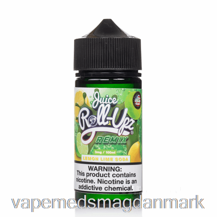 Vape Uden Nikotin Citron Lime Sodavand - Juice Roll Upz Remix - 100ml 6mg